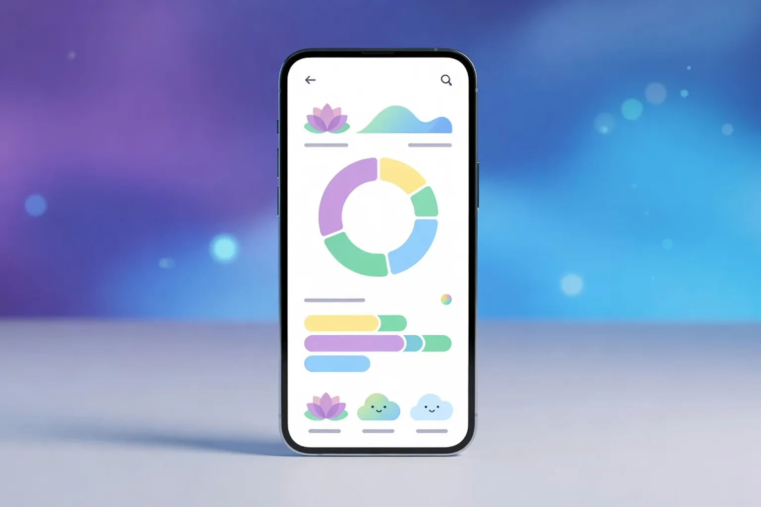 Smartphone avec application de suivi d'humeur, sant&eacute; mentale 2026